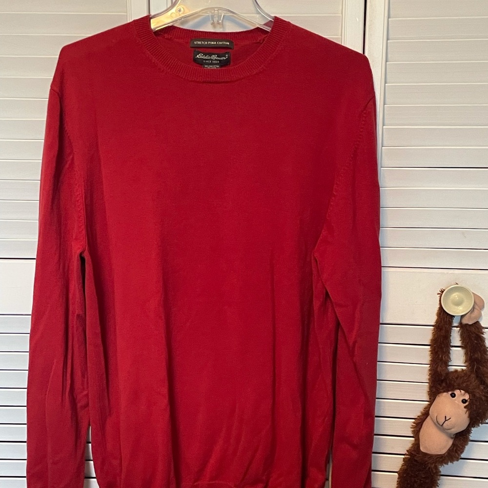Eddie Bauer Crewneck Solid Red Sweater Size XL